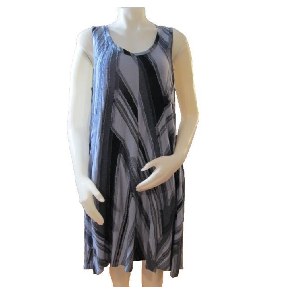 Simply Vera Vera Wang Sleeveless Faux Denim Hi‑Low Dress Raw Edge Lined Size PL